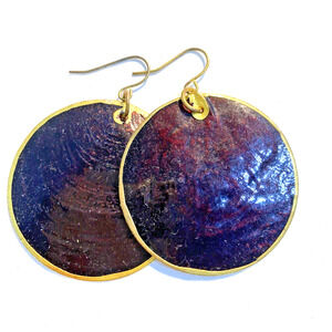 Vintage Pierced Earrings Beachy Casual Drop & Dangle Brown Translucent Shell